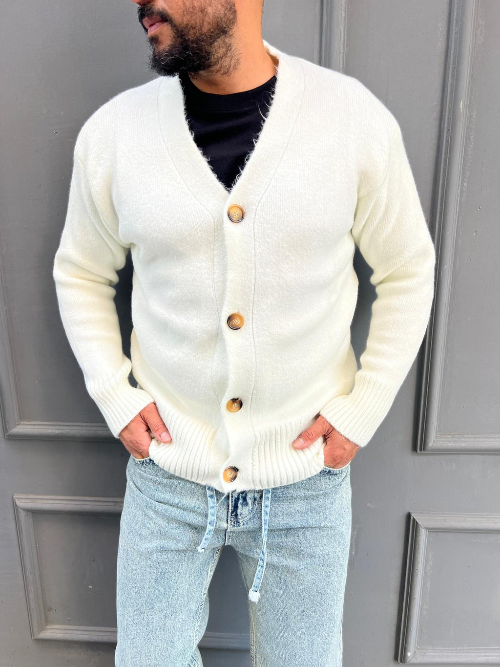 Mevsimlik Beyaz Hırka H:02